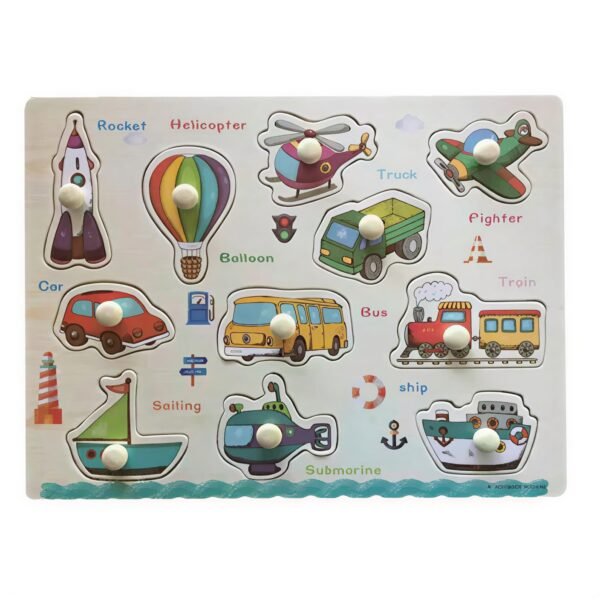 LumeNow Transportation Wooden Knob Puzzle