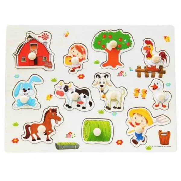 LumeNow Farm Wooden Knob Puzzle