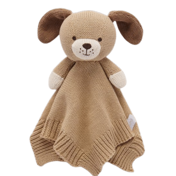 LumeNow Knitted Dog Baby Comforter Toy