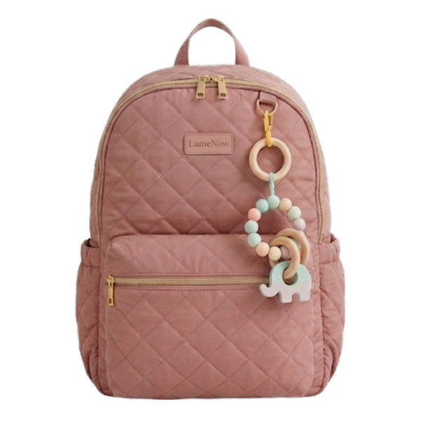LumeNow Stylish Baby Travel Bag with Elephant Toy